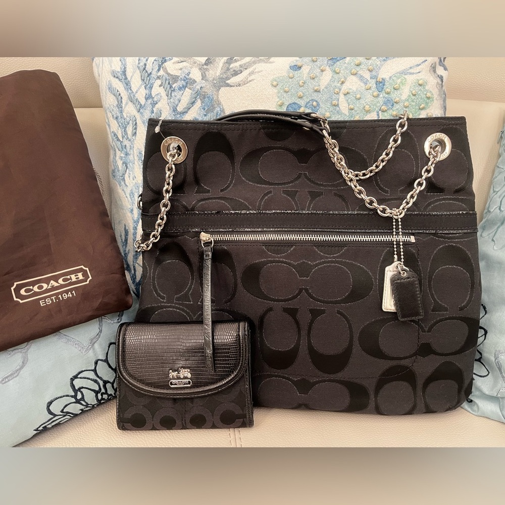 Brand New!! Coach Signature Canvas Tote and Wallet